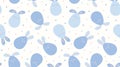 Seamless pattern with blue bunnies. Vector